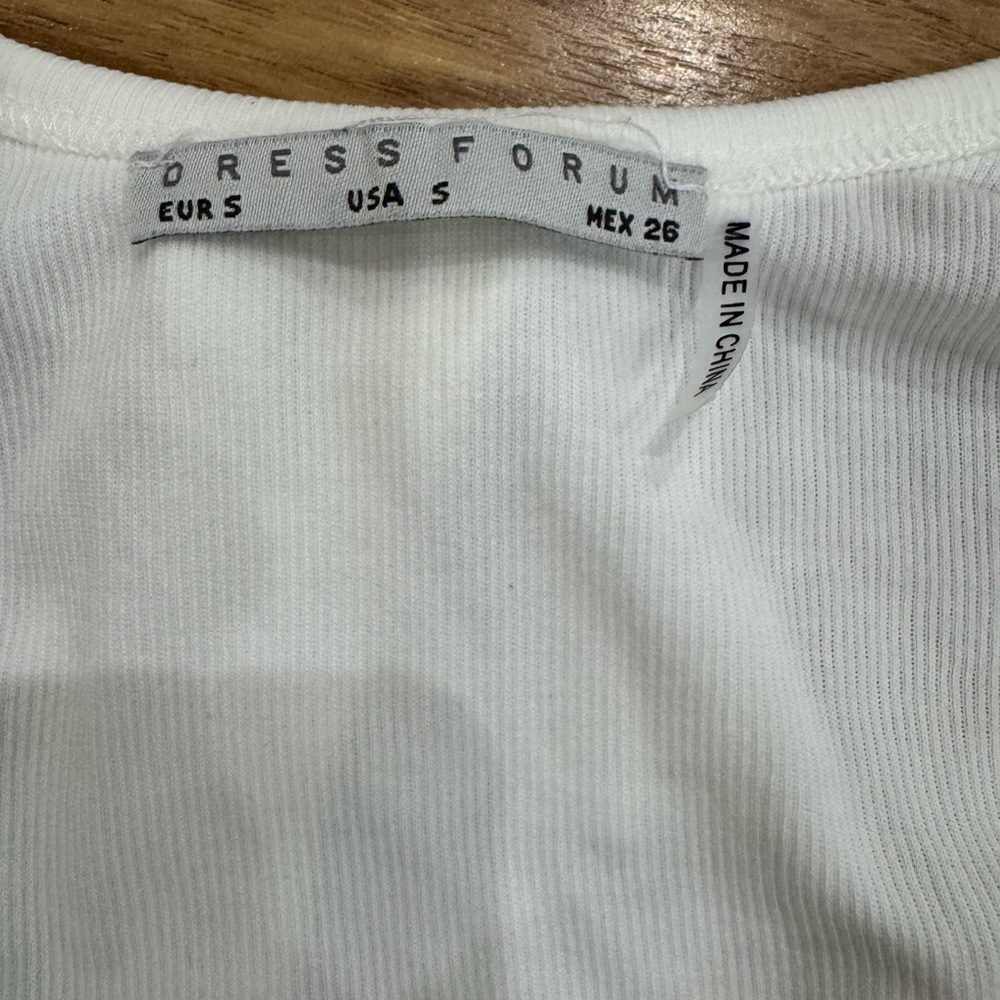 White Ribbed Body suit - Picture 3 of 3